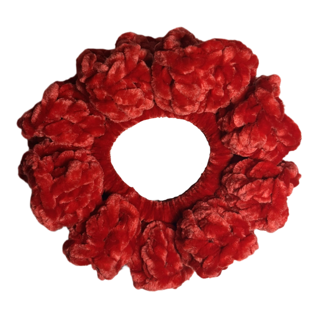 Velvet Scrunchie - Coco Red