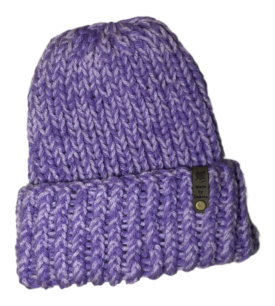 Chunky Knit Beanie - Lilac