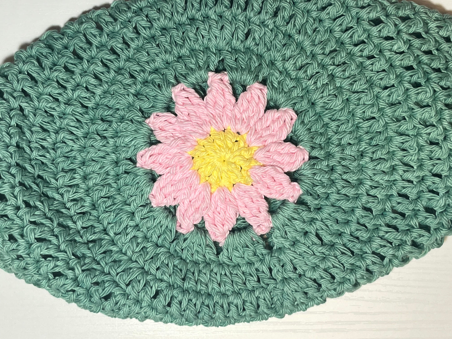 Pink Daisy Bucket Hat - Jade Mist