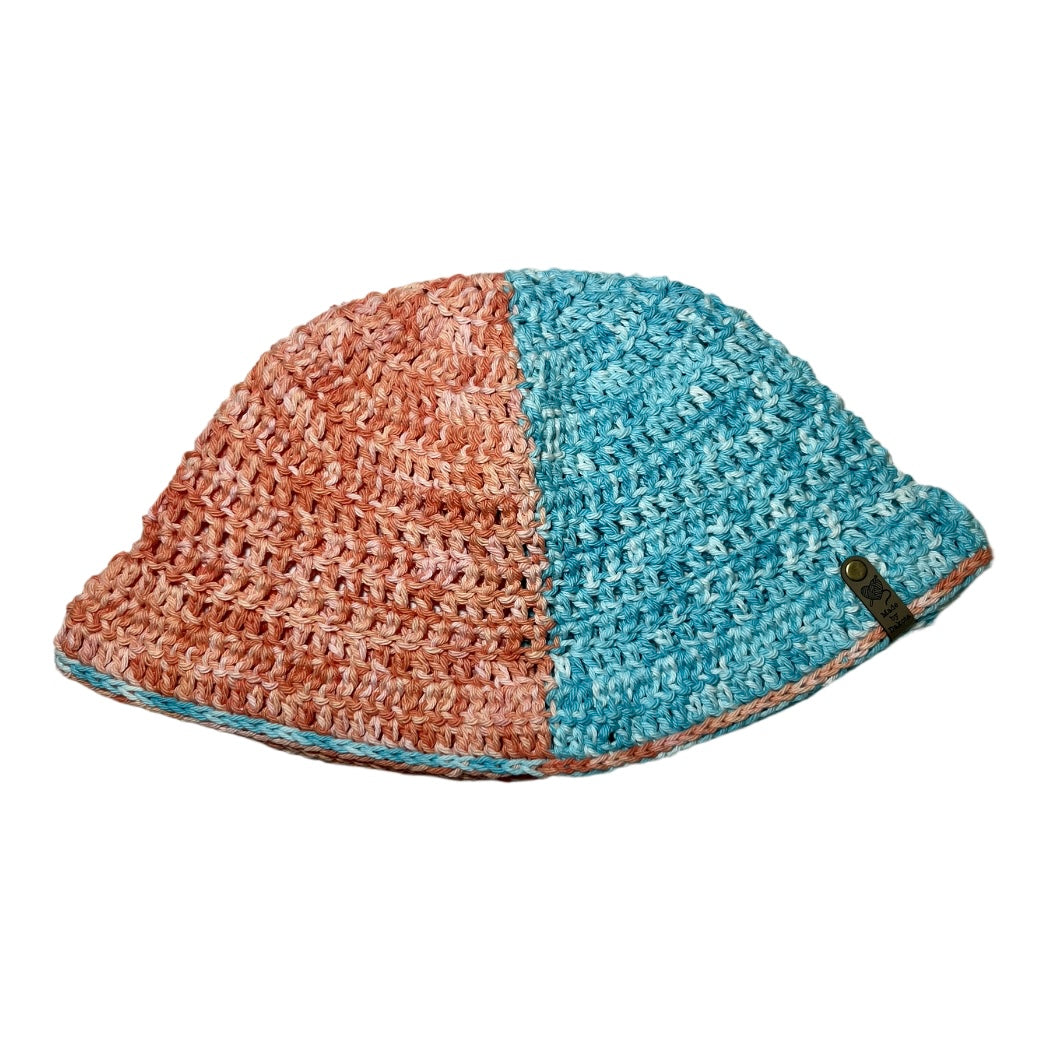 Cotton Bucket Hat - Split Blue/Pink