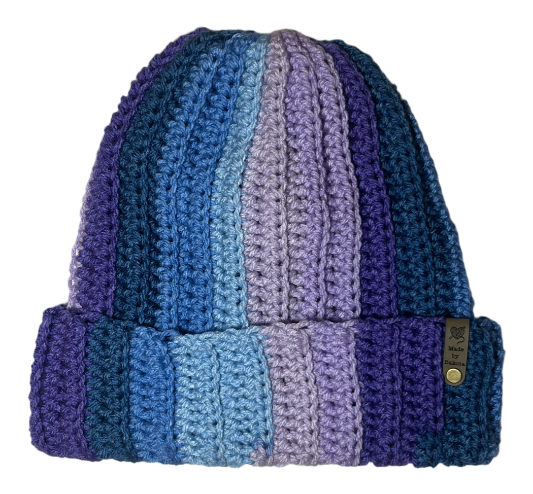 Multicolor Ribbed Beanie - Twilight Surf