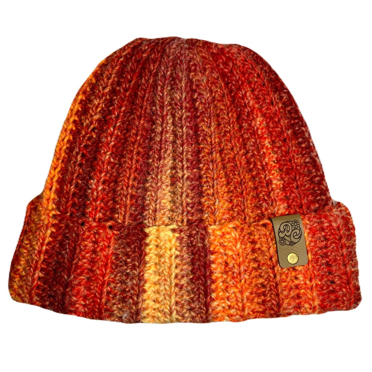 Multicolor Ribbed Beanie - Autumn Blaze