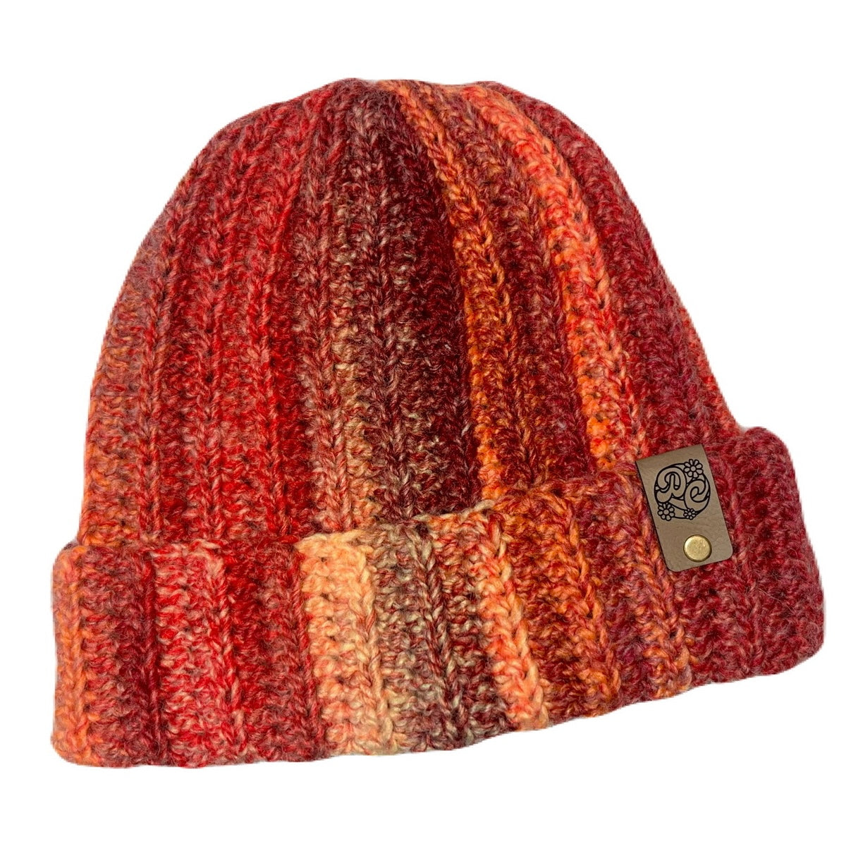 Multicolor Ribbed Beanie - Autumn Blaze