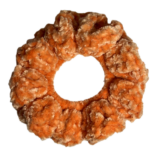 Velvet Scrunchie - Sparkly Apricot