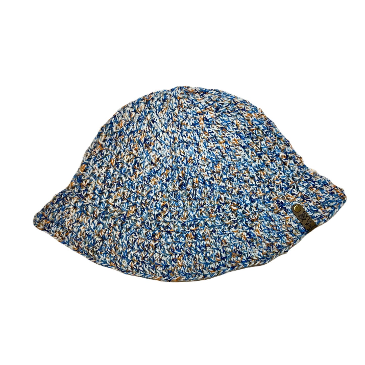 Fuzzy Cotton Bucket Hat - Blue/Orange/White