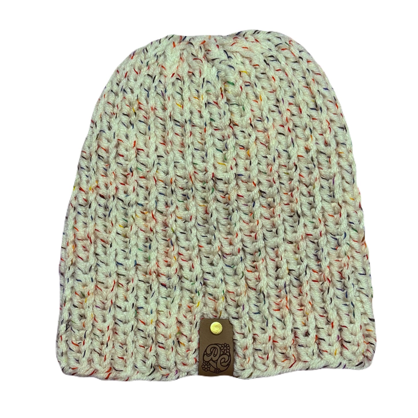 Chunky Knit Beanie - Rainbow Candy Brimless