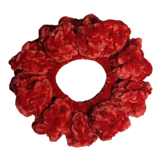 Velvet Scrunchie - Coco Red
