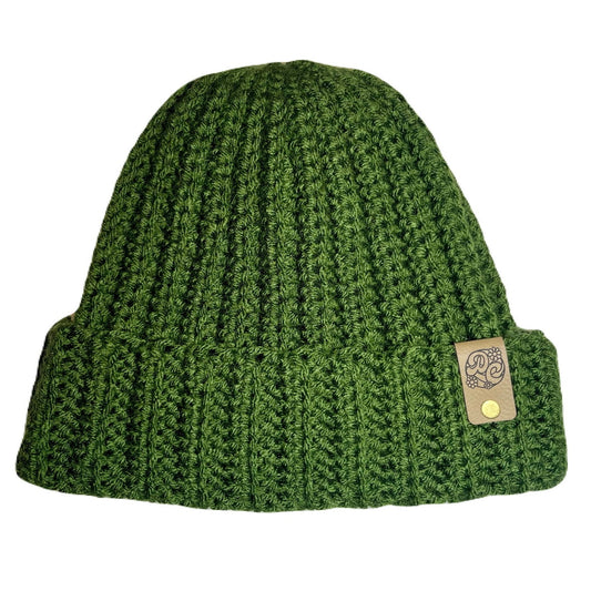Ribbed Beanie - Dark Olive