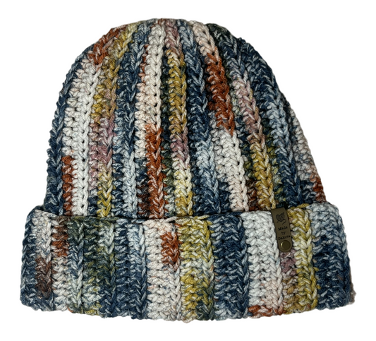 Multicolor Ribbed Beanie - Fireworks