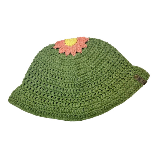 Pink Daisy Bucket Hat - Green