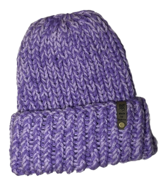 Chunky Knit Beanie - Lilac