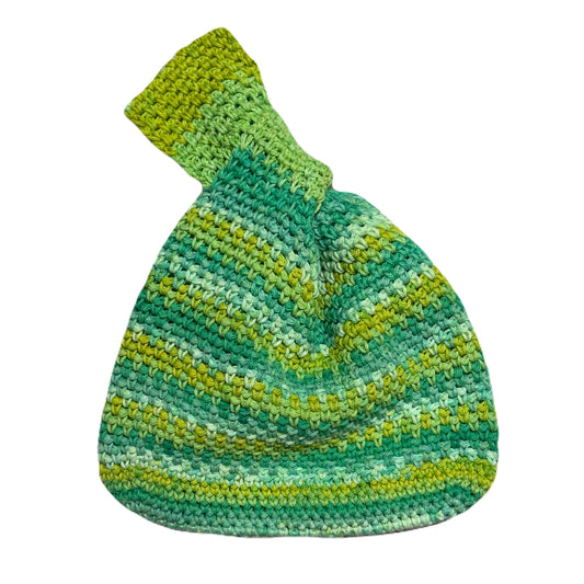 Japanese Knot Bag - Green Stripes