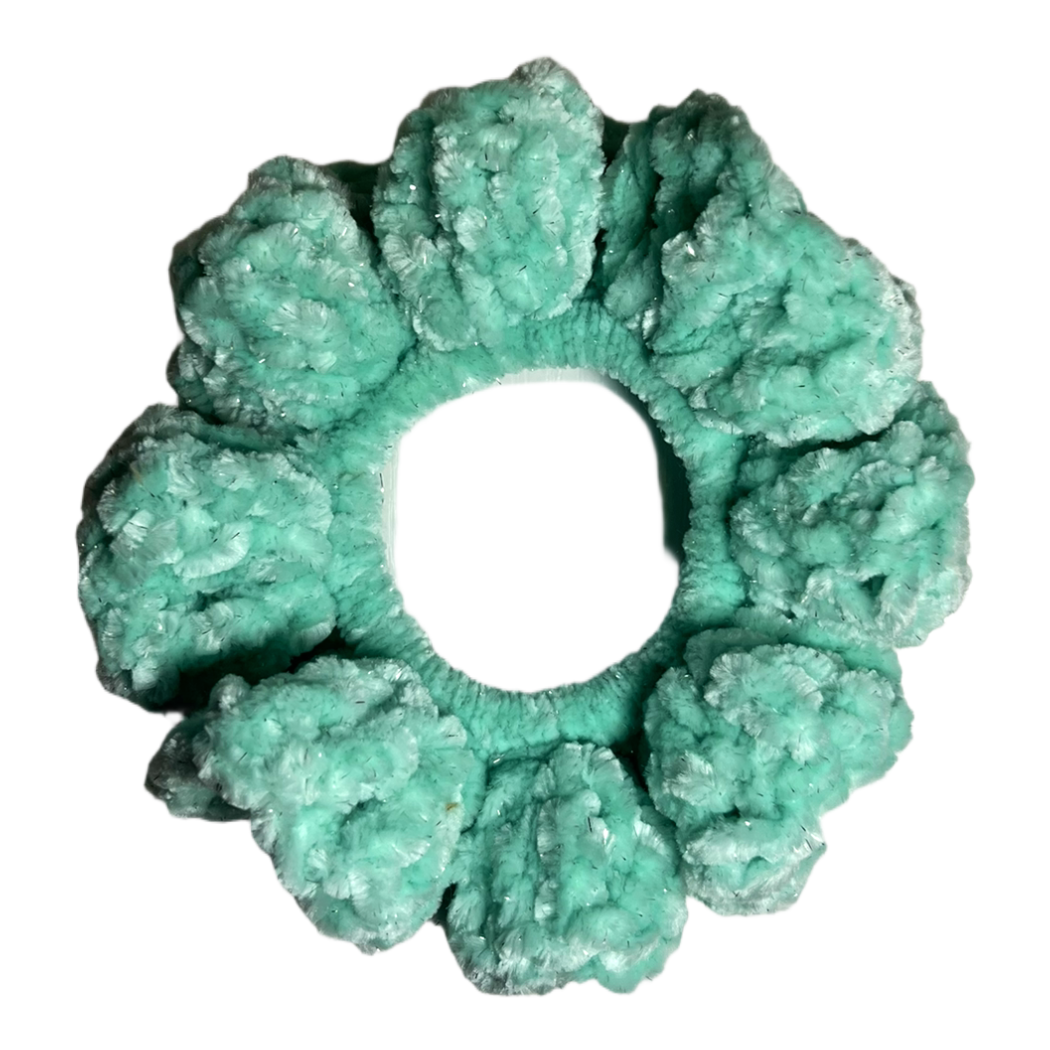 Velvet Scrunchie - Sparkly Mint