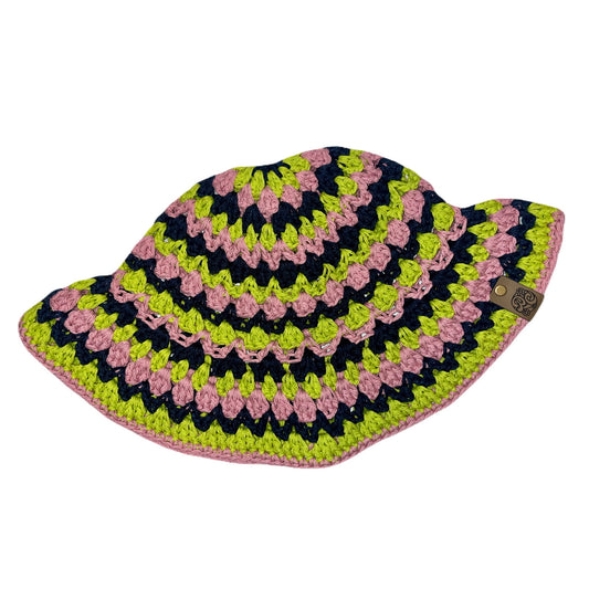 Kelp Bucket Hat - Navy/Hot Green/Rose
