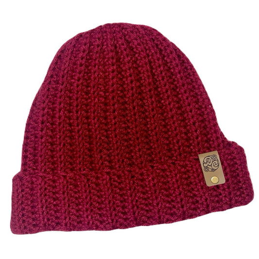 Ribbed Beanie - Wine Red